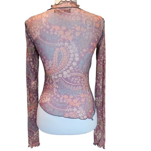 Urban Outfitters Cairo Mesh Mock Neck Long Sleeve Top - Picture 5 of 9